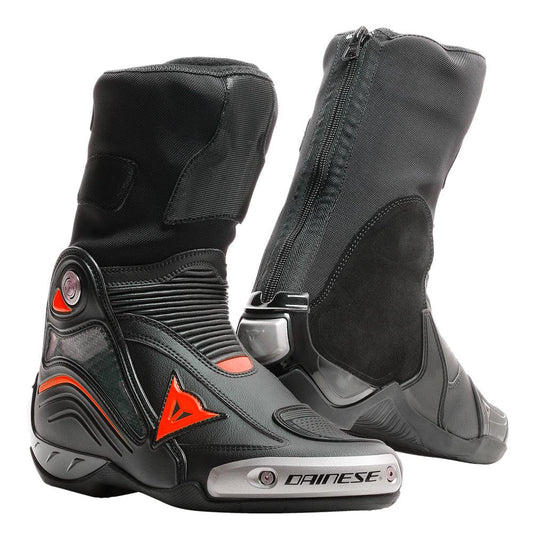 DAINESE AXIAL D1 BOOTS - BLACK/FLUO RED MCLEOD ACCESSORIES (P) sold by Cully's Yamaha