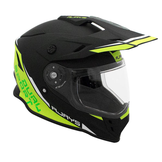 RJAYS DAKAR II HELMET - MATTE BLACK/HI-VIS CASSONS PTY LTD sold by Cully's Yamaha