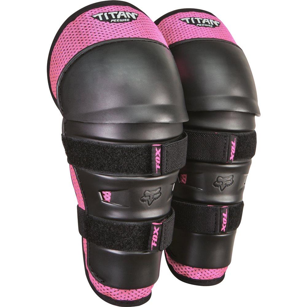 FOX TITAN PEEWEE KNEE/SHIN GUARDS KIDS- BLACK/PINK FOX RACING AUSTRALIA sold by Cully's Yamaha