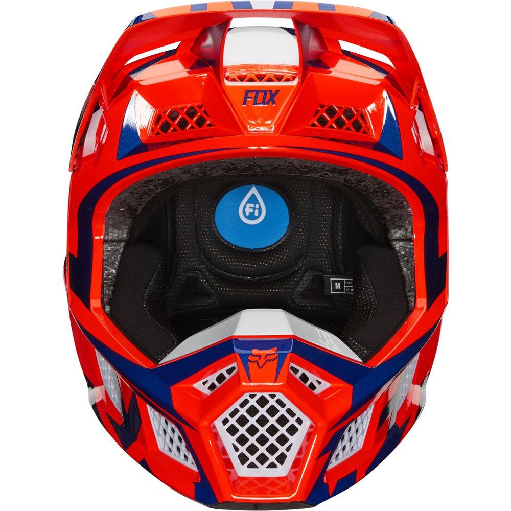 FOX V3 IDOL HELMET - ORANGE/BLUE FOX RACING AUSTRALIA sold by Cully's Yamaha