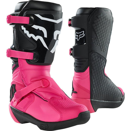 FOX 2023 COMP YOUTH BOOTS - BLACK/PINK FOX RACING AUSTRALIA sold by Cully's Yamaha