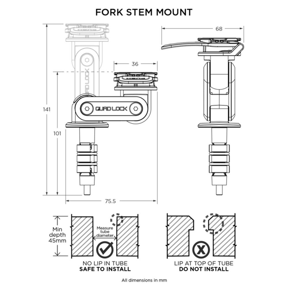 QUAD LOCK MOUNT - FORK STEM MCLEOD ACCESSORIES (P) sold by Cully's Yamaha