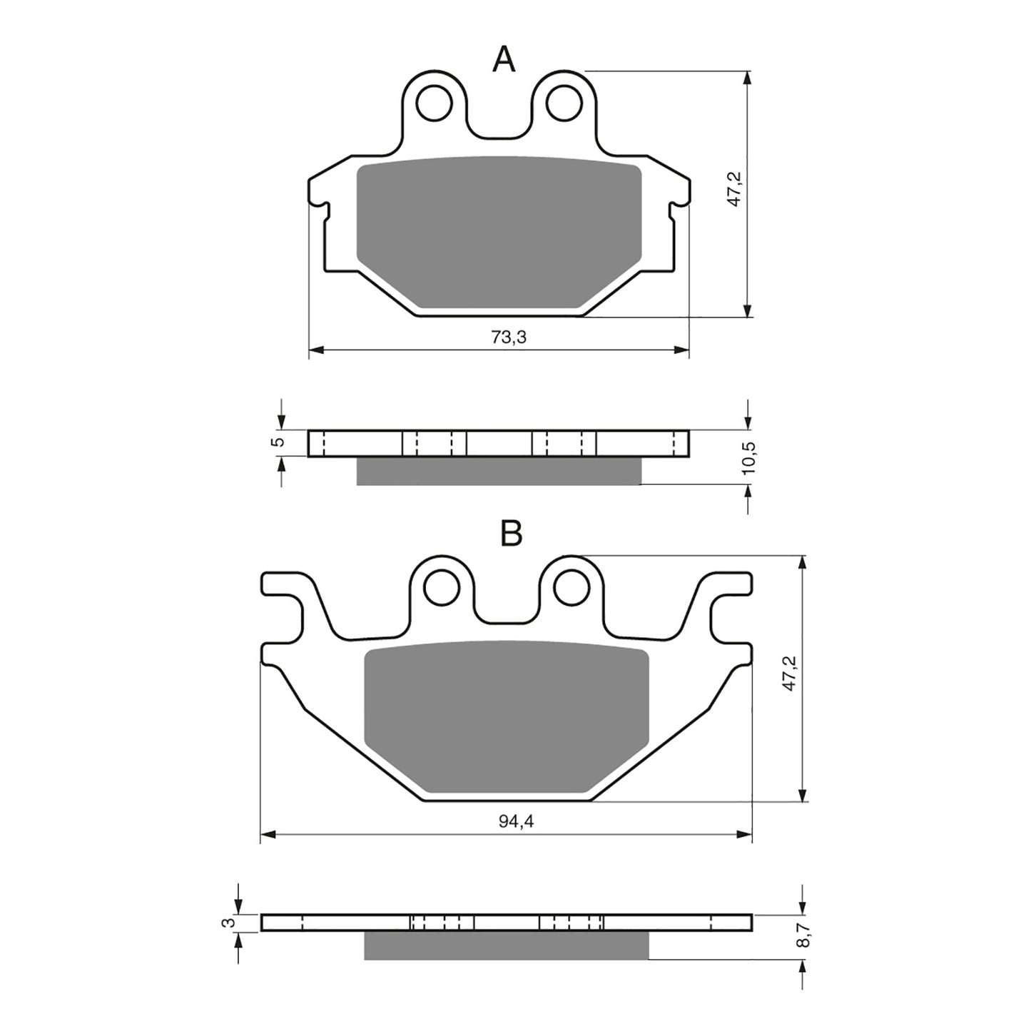 GOLDfren Brake Pads - S3 Sintered Sports (PBP333)