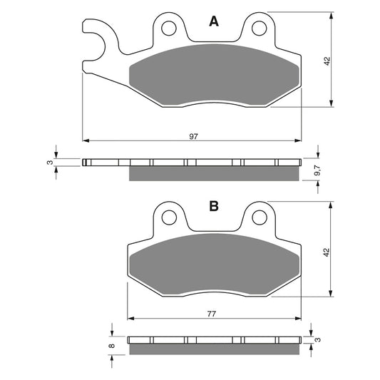 GOLDfren Brake Pads - S3 Sintered Sports (PBPH251)