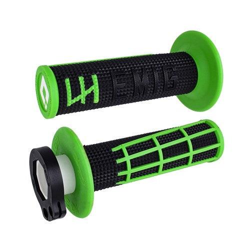 ODI MX V2 EMIG 2.0 LOCK ON GRIP 2T/4T - BLACK/GREEN LUSTY INDUSTRIES sold by Cully's Yamaha