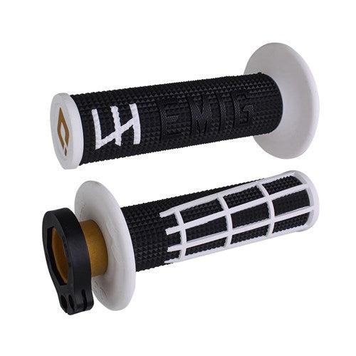 ODI MX V2 EMIG 2.0 LOCK ON GRIP 2T/4T - BLACK/WHITE LUSTY INDUSTRIES sold by Cully's Yamaha