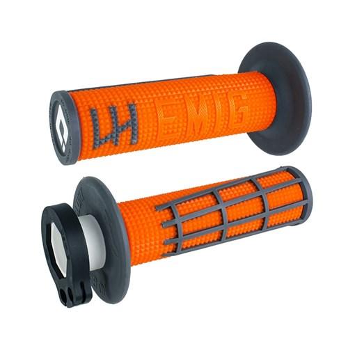 ODI MX V2 EMIG 2.0 LOCK ON GRIP 2T/4T - ORANGE/GRAPHITE LUSTY INDUSTRIES sold by Cully's Yamaha