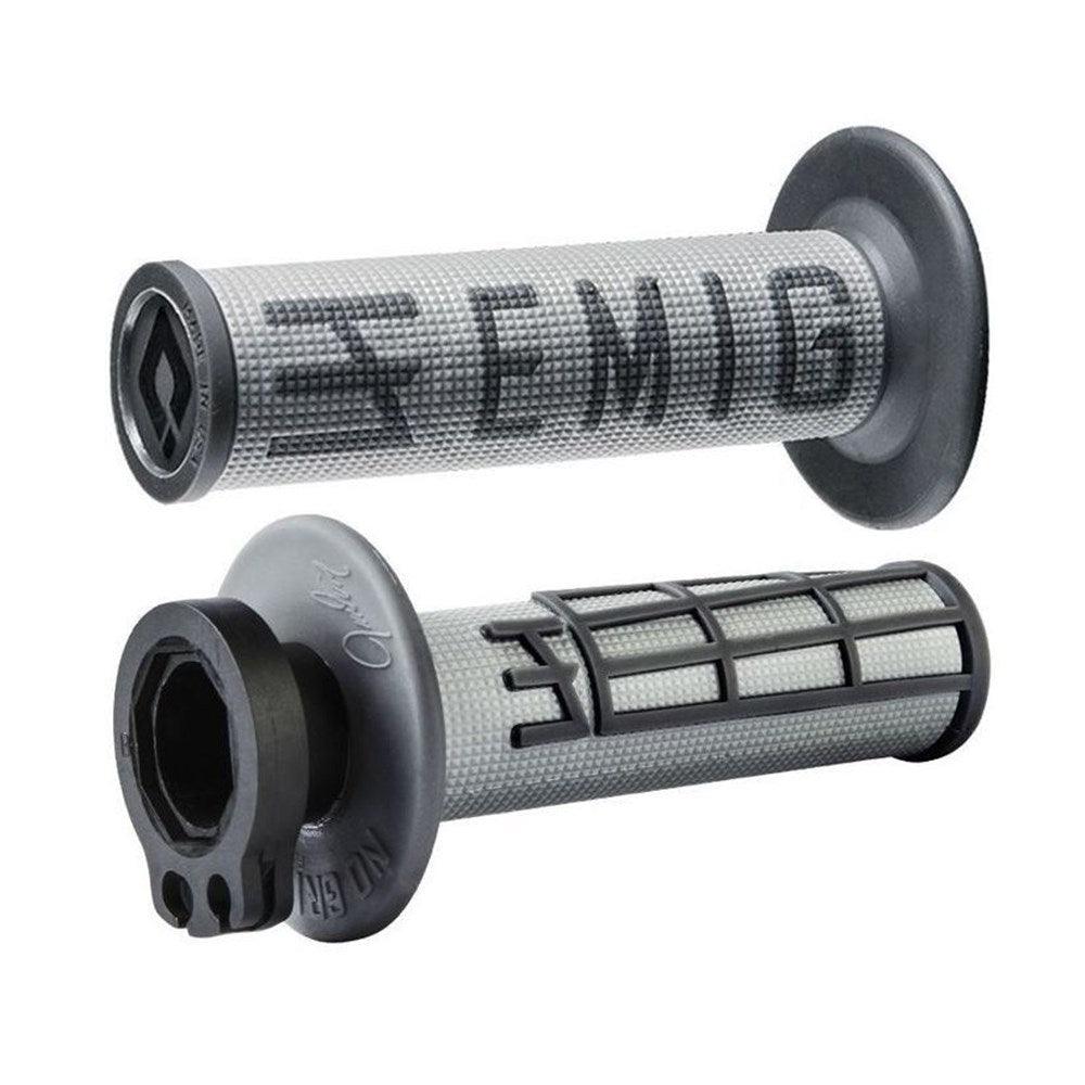 ODI MX V2 EMIG LOCK ON GRIP 2st/4st- GRAPHITE/ GREY LUSTY INDUSTRIES sold by Cully's Yamaha