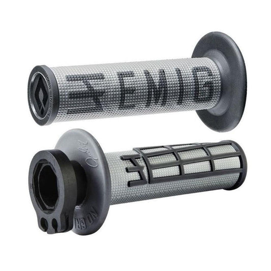 ODI MX V2 EMIG LOCK ON GRIP 2st/4st- GRAPHITE/ GREY LUSTY INDUSTRIES sold by Cully's Yamaha