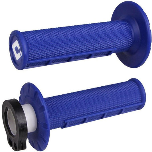 ODI MX HALF WAFFLE LOCK ON GRIP 2st/4st- BLUE LUSTY INDUSTRIES sold by Cully's Yamaha