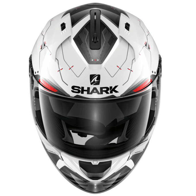 SHARK RIDILL MECCA HELMET - WHITE/BLACK/RED FICEDA ACCESSORIES sold by Cully's Yamaha