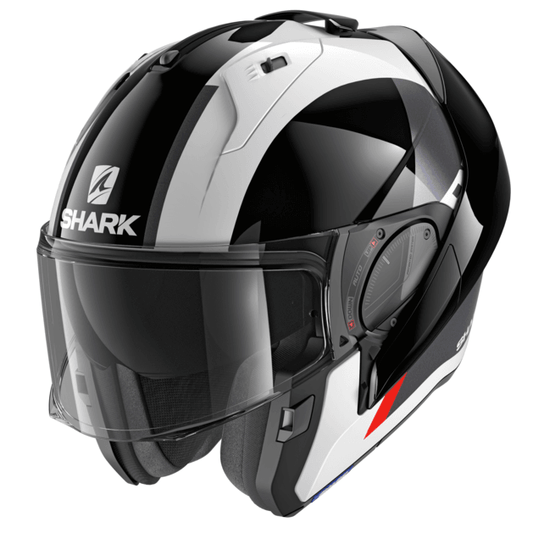 SHARK EVO-ES ENDLESS HELMET - WHITE/BLACK/RED FICEDA ACCESSORIES sold by Cully's Yamaha