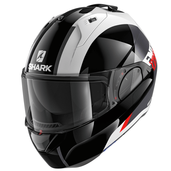 SHARK EVO-ES ENDLESS HELMET - WHITE/BLACK/RED FICEDA ACCESSORIES sold by Cully's Yamaha