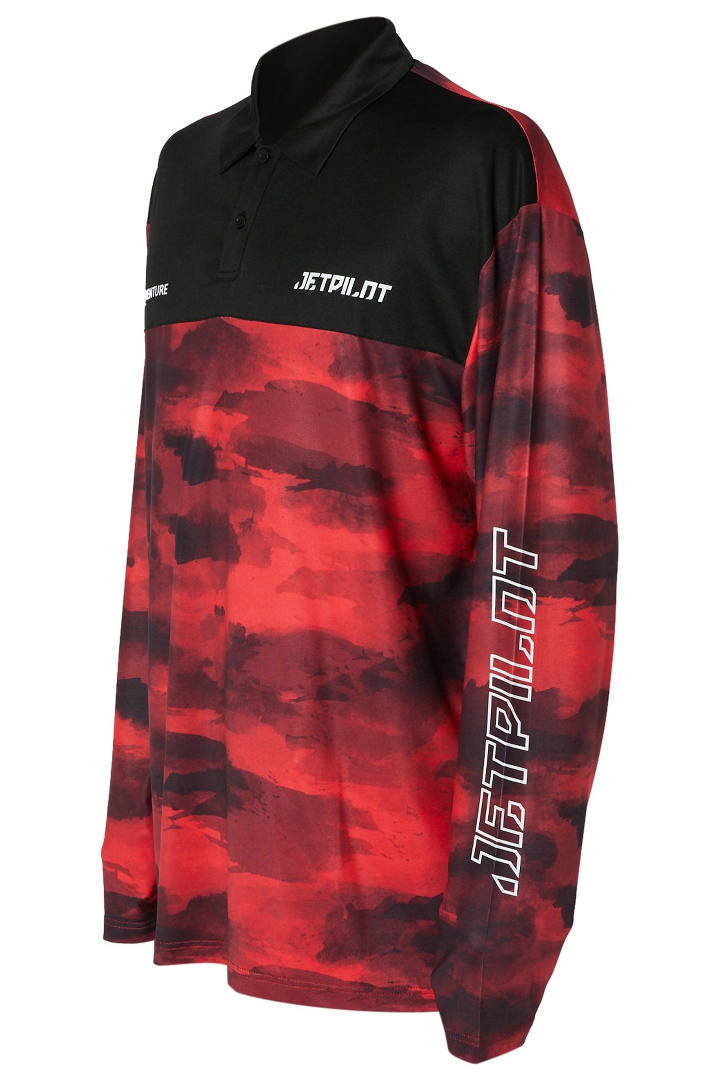 JET PILOT VENTURE MENS LS FISHING POLO - RED/CAMO Jet Pilot sold by Cully's Yamaha