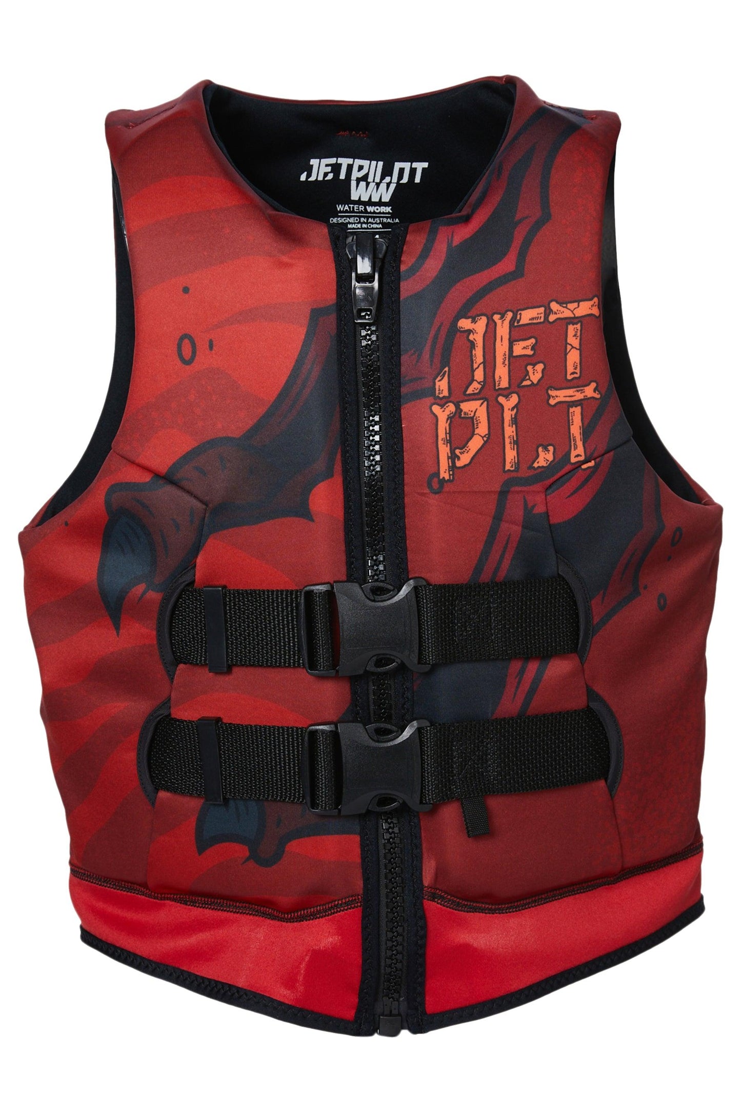 JET PILOT YOUTH BOYS REX CAUSE NEO VEST - RED Jet Pilot sold by Cully's Yamaha