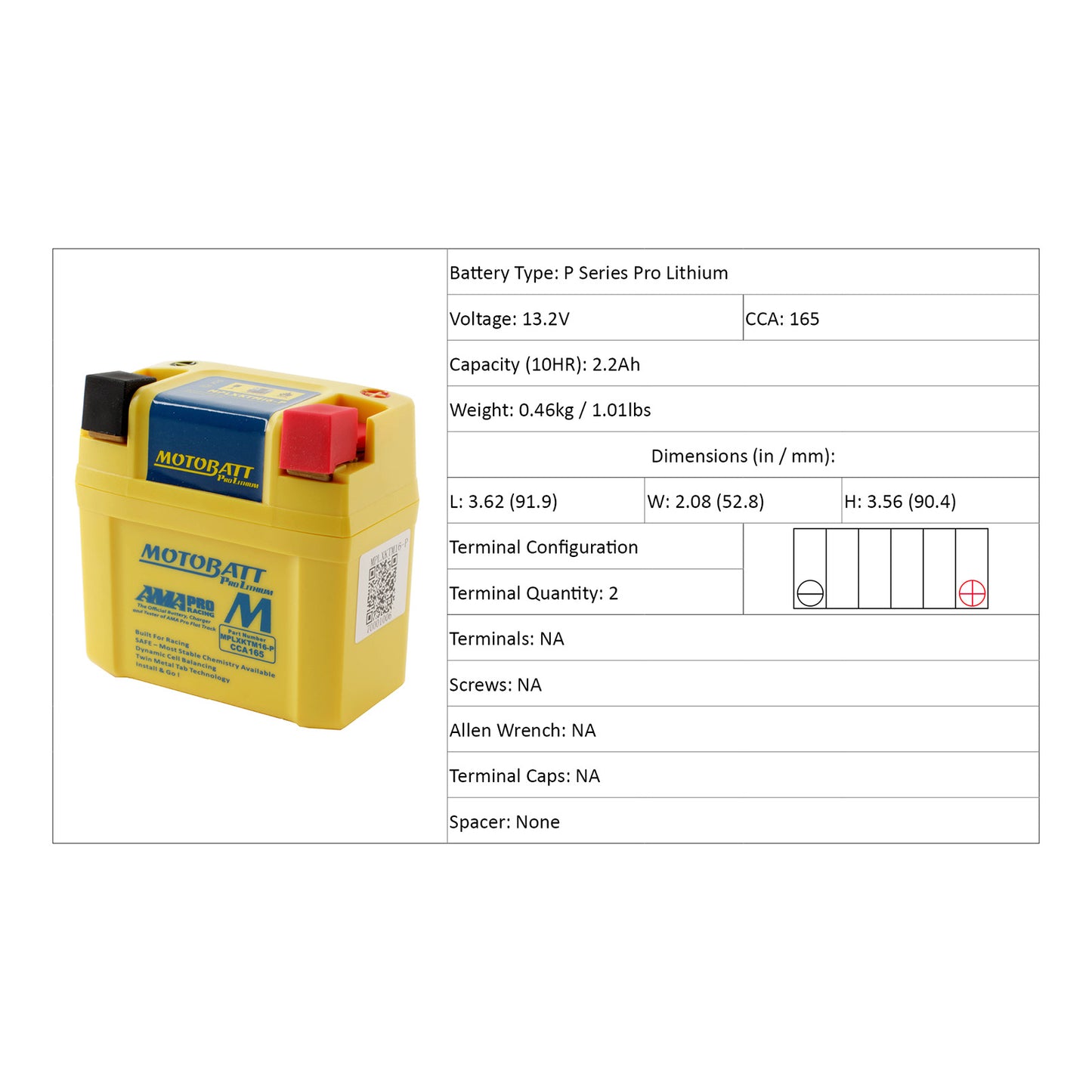 Motobatt Battery Pro Lithium - MPLXKTM16-P
