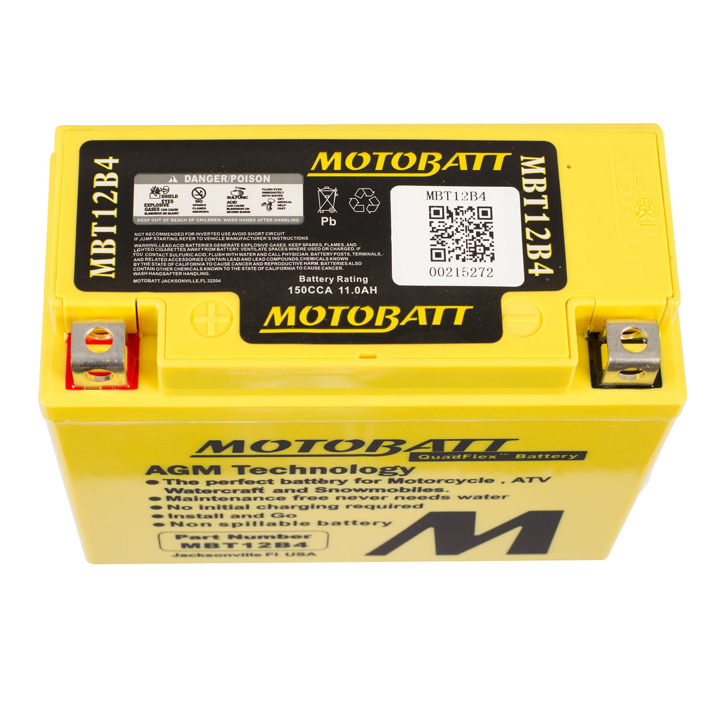 Motobatt Battery Quadflex AGM - MBT12B-4