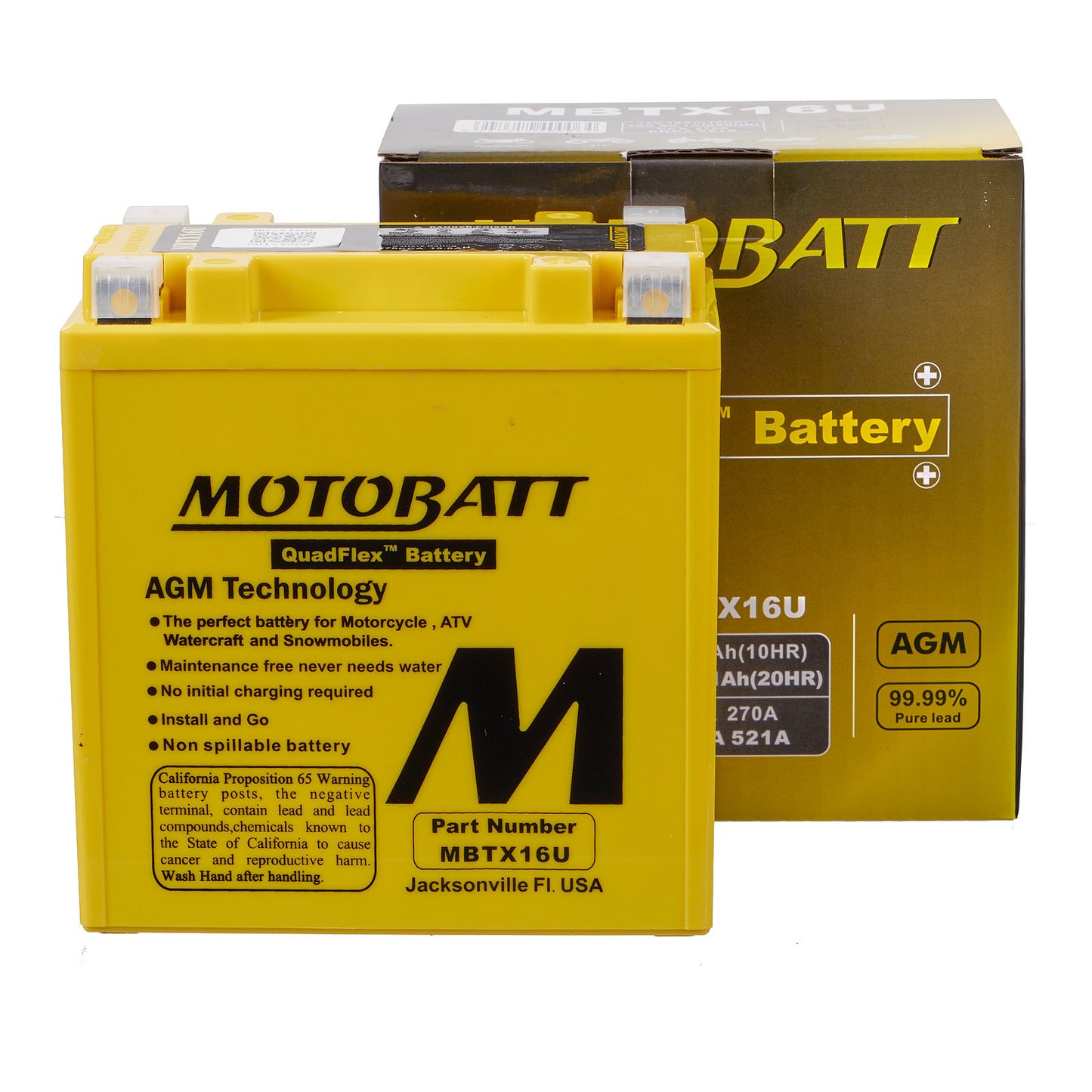 Motobatt Battery Quadflex AGM - MBTX16U