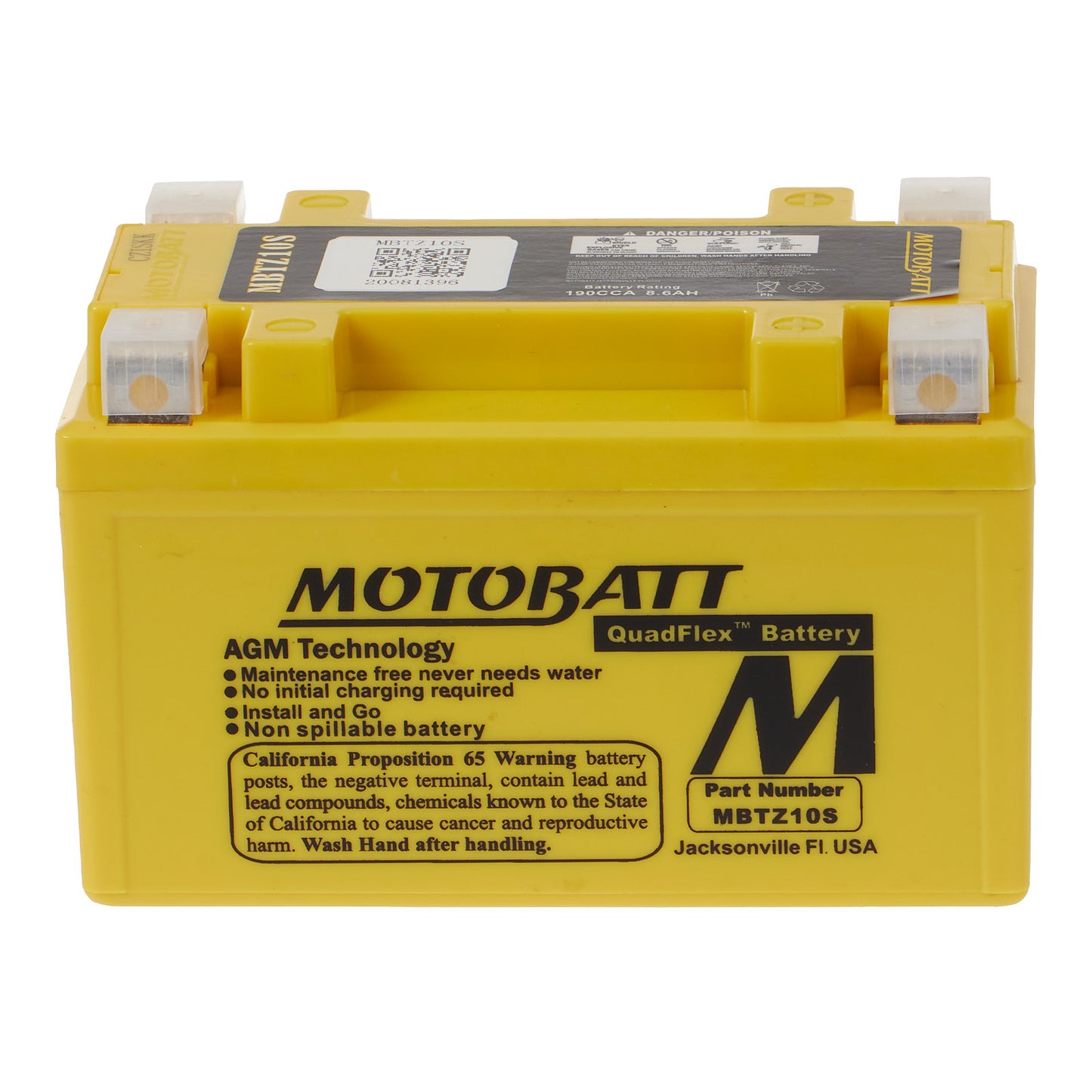 Motobatt Battery Quadflex AGM - MBTZ10S