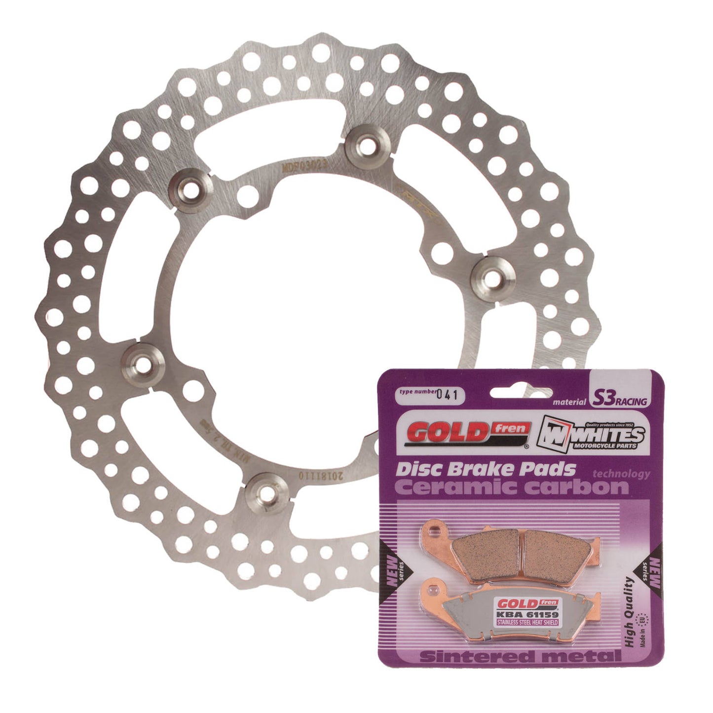 Brake Disc & Pad Front Kit - Kawasaki KX450F \'06-\'14 - Wave