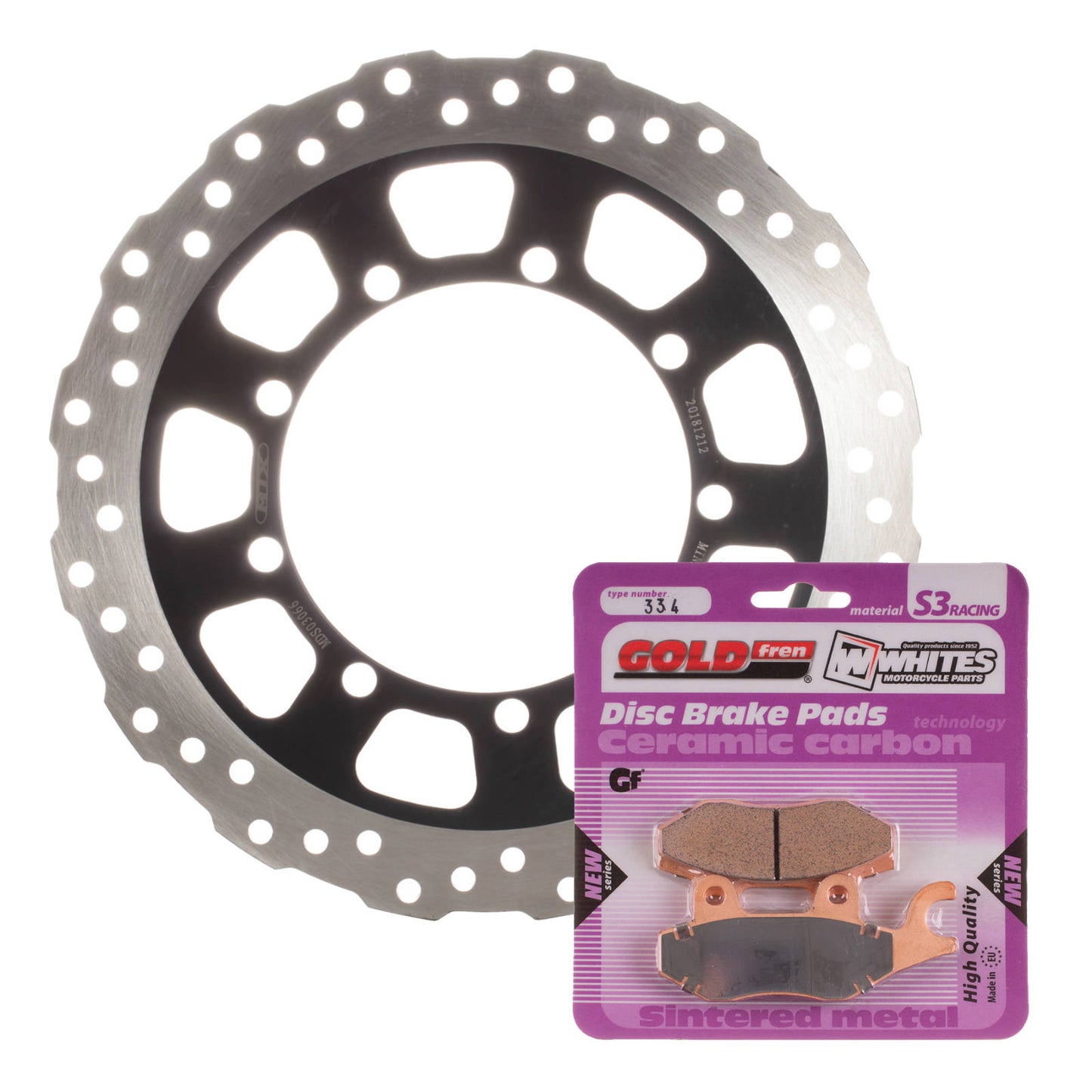 Brake Disc & Pad Front Kit - Kawasaki KLR650 \'08-\'20 - Wave