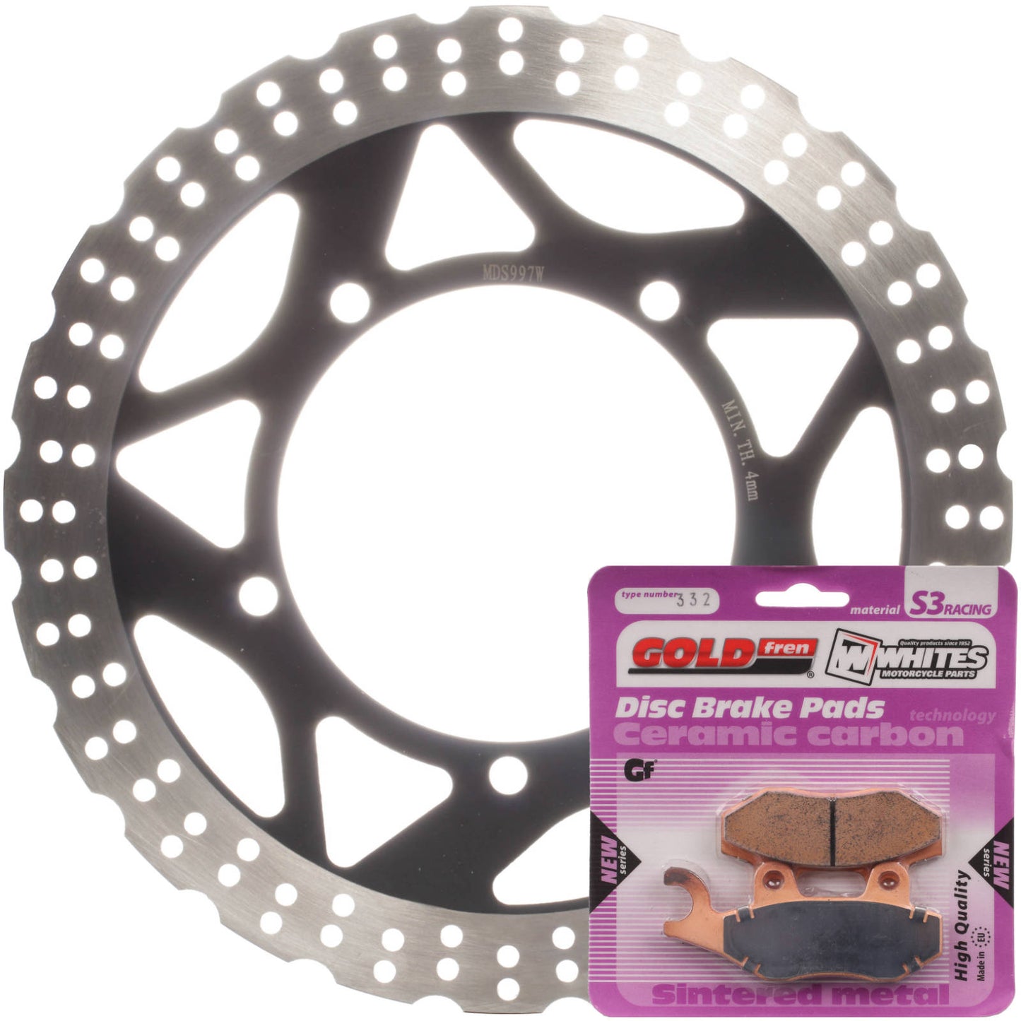 Brake Disc & Pad Front Kit - Kawasaki EX300 Ninja \'13-\'17 - Wave