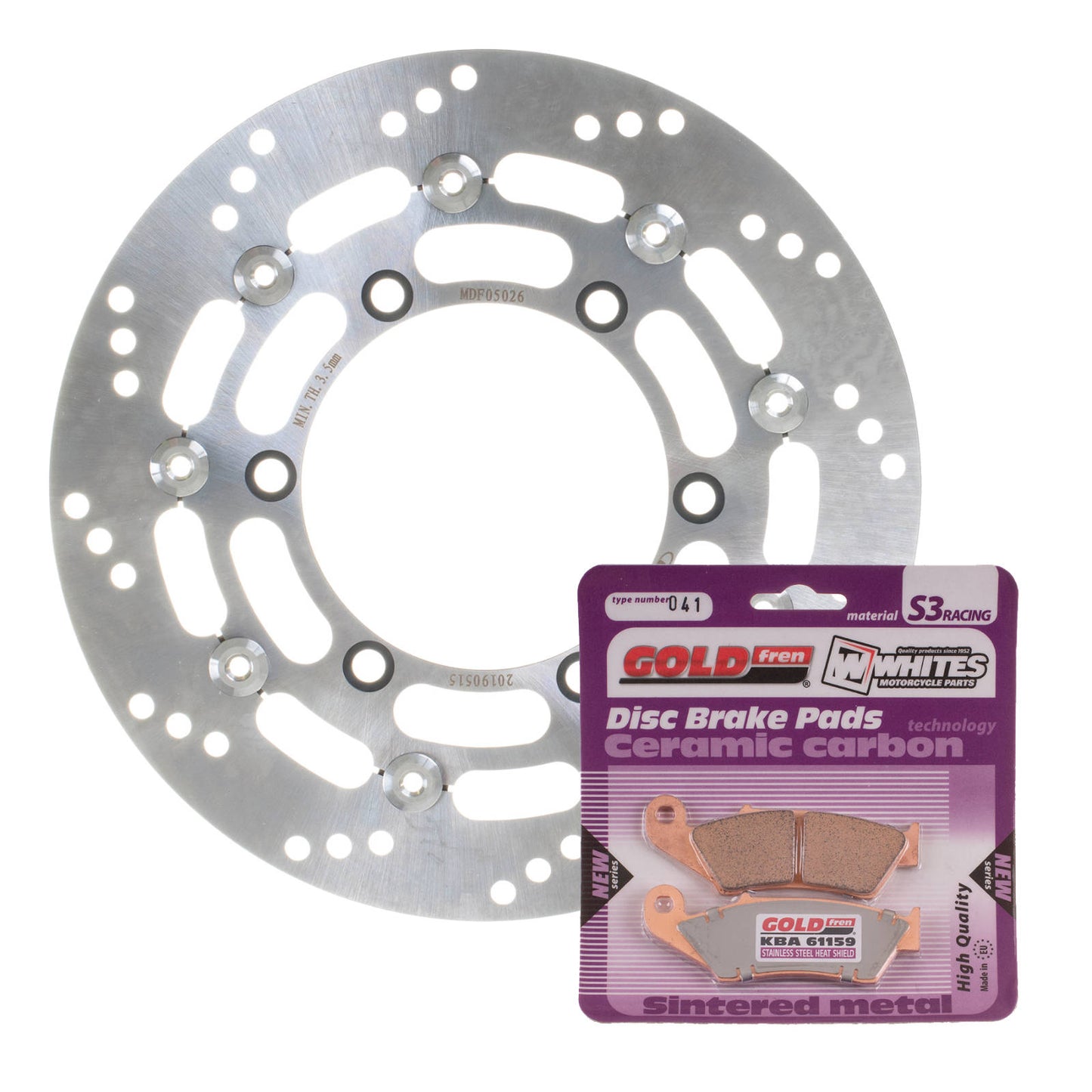 Brake Disc & Pad Front Kit - Suzuki DR650SE \'96-\'20