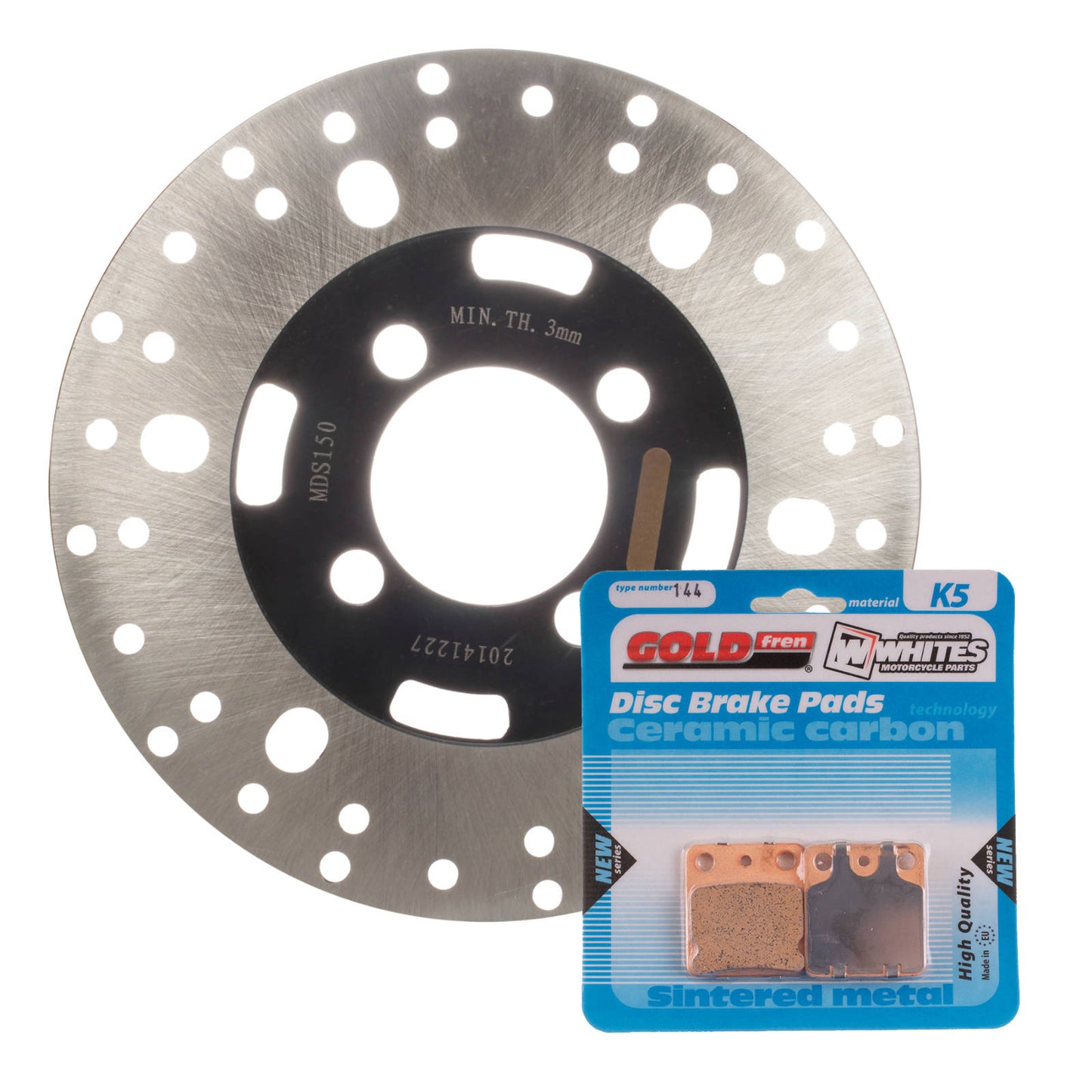 BRAKE DISC & PAD FRONT KIT - YAM YFM350FX WOLVERINE 95-05