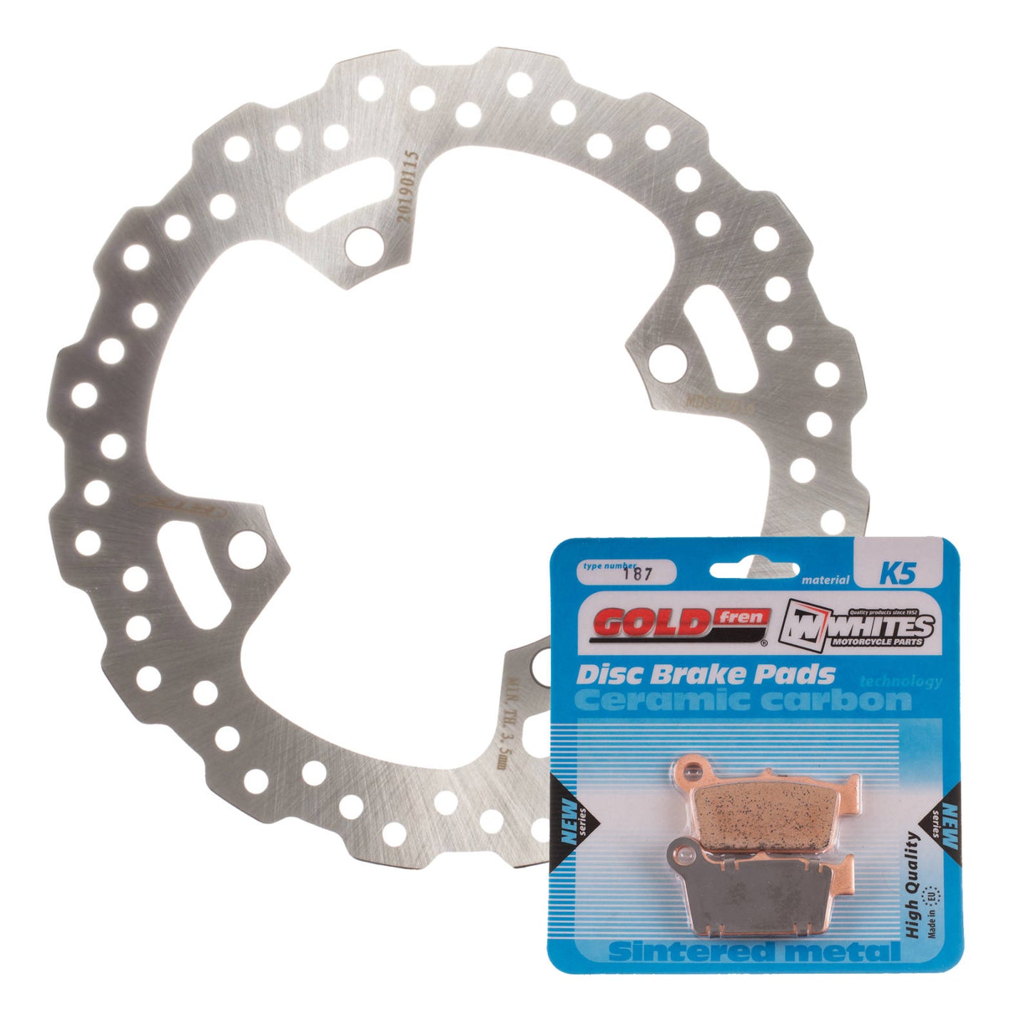 Brake Disc & Pad Rear Kit - Suzuki RMZ250 \'04-\'06 - Wave