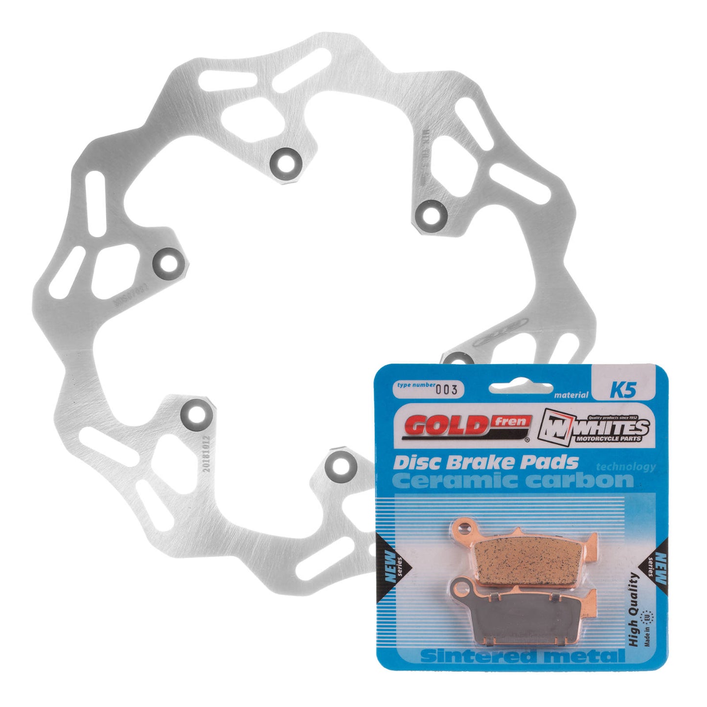 BRAKE DISC & PAD REAR KIT - YAM YZ250F 02 - WAVE