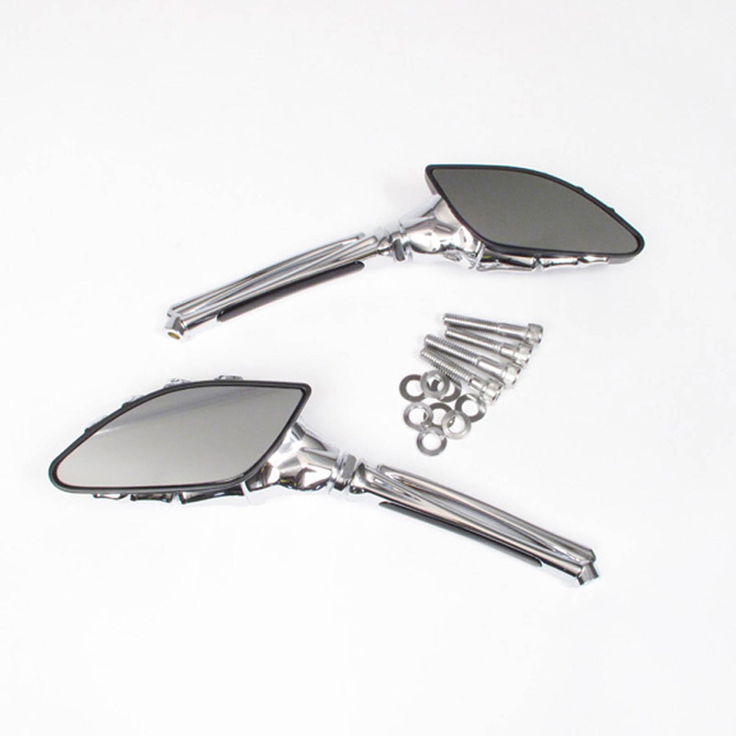 Whites Mirror Universal Skeleton Hand Chrome/Black HD (Pair)