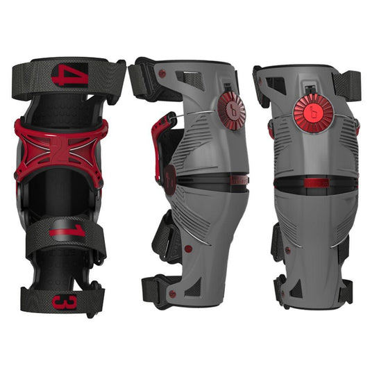 MOBIUS X8 KNEE BRACES (PAIR) - GREY/RED SERCO PTY LTD sold by Cully's Yamaha