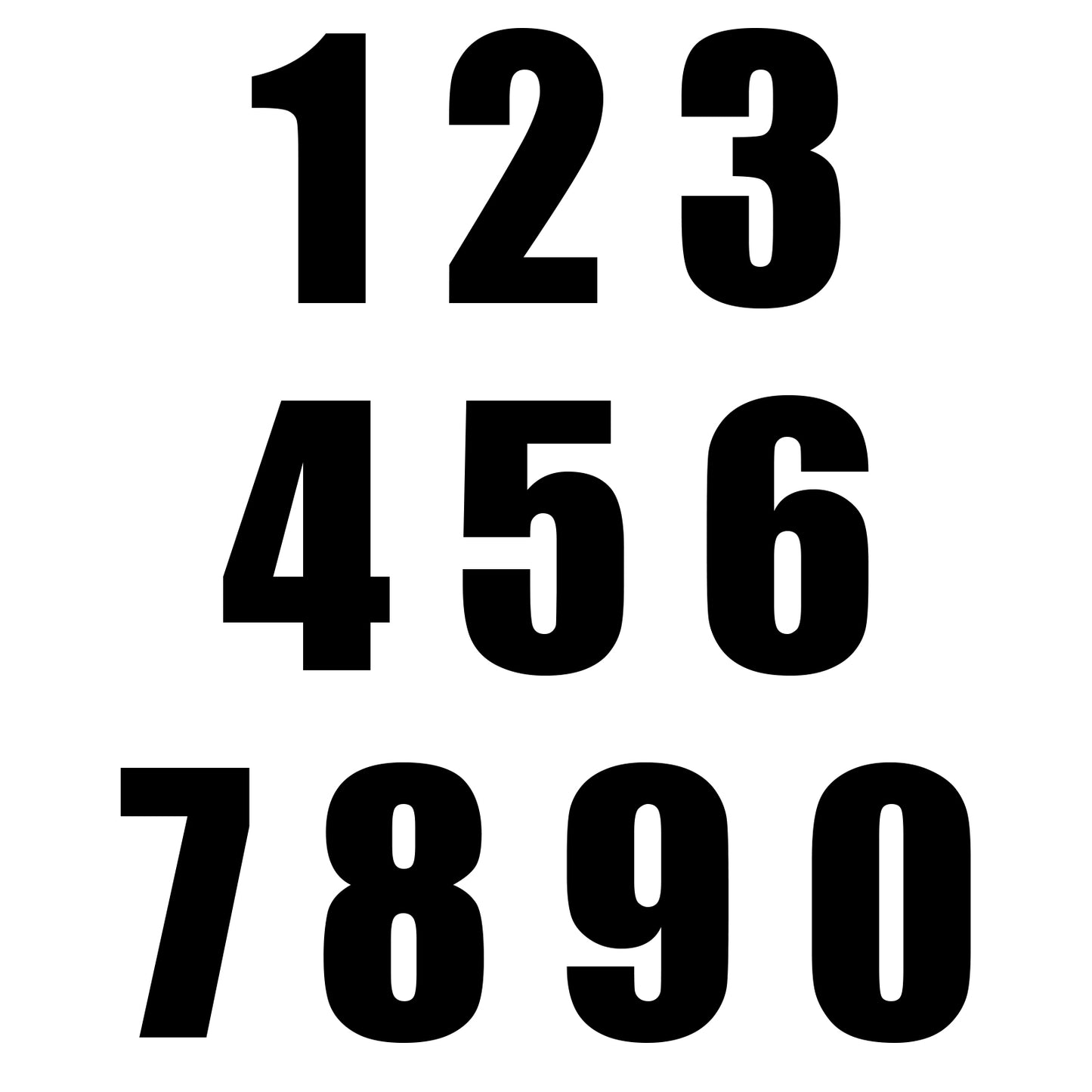 Whites Race Number - Black #1 (10 Pack)