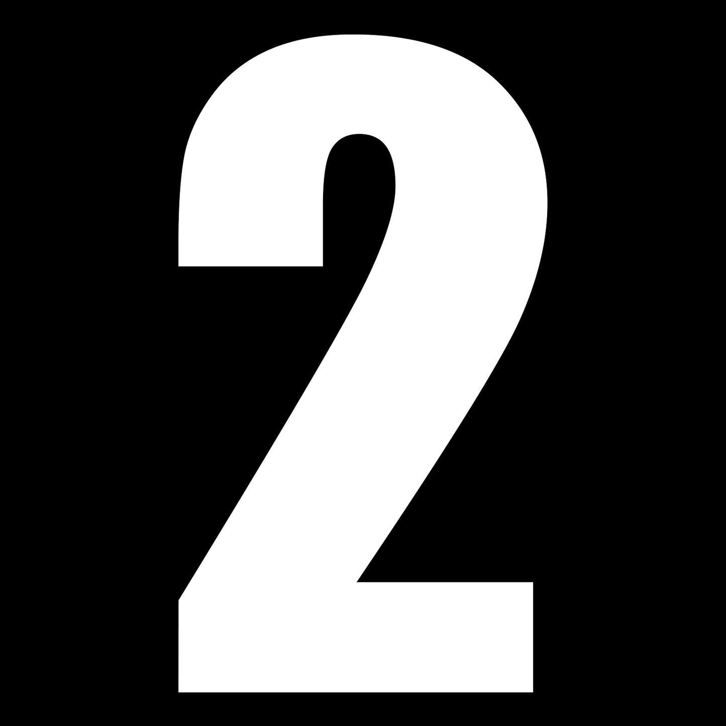 Whites Race Number - White #2 (10 Pack)