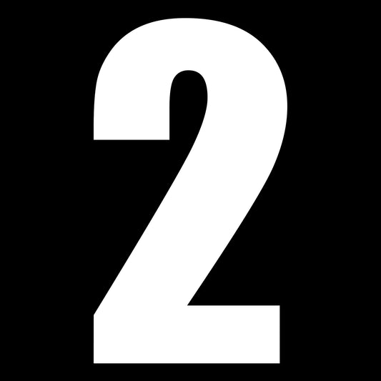 Whites Race Number - White #2 (10 Pack)