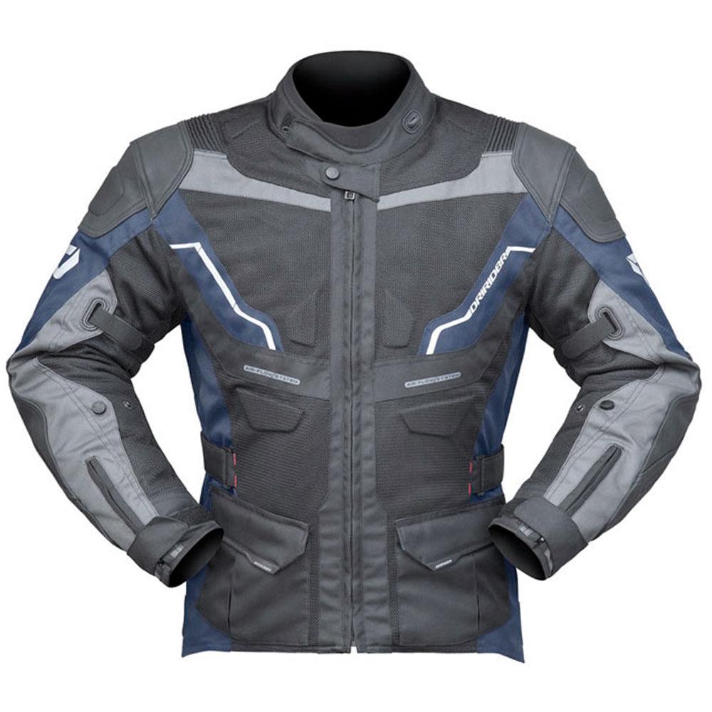 DRIRIDER NORDIC 4 AIRFLOW JACKET - BLACK/COBALT BLUE MCLEOD ACCESSORIES (P) sold by Cully's Yamaha