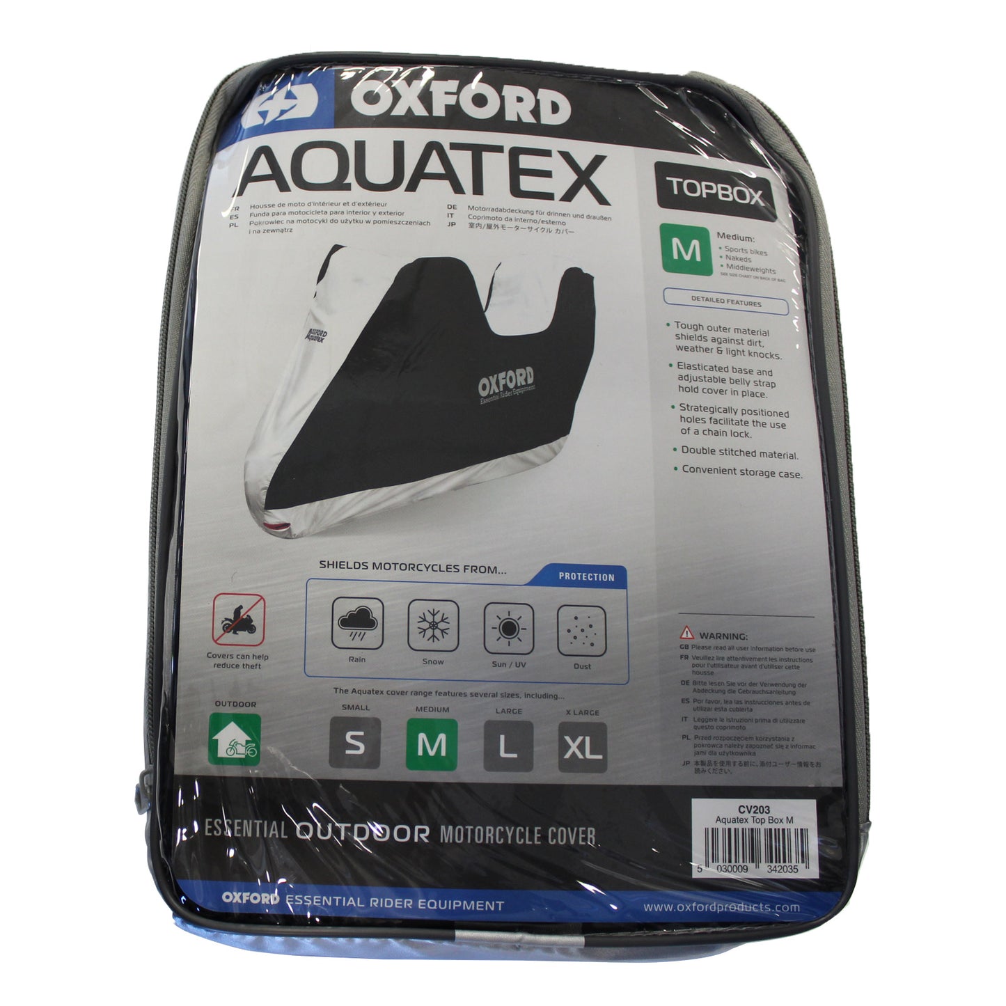 Oxford Aquatex Motorcycle Cover Top Box (M)