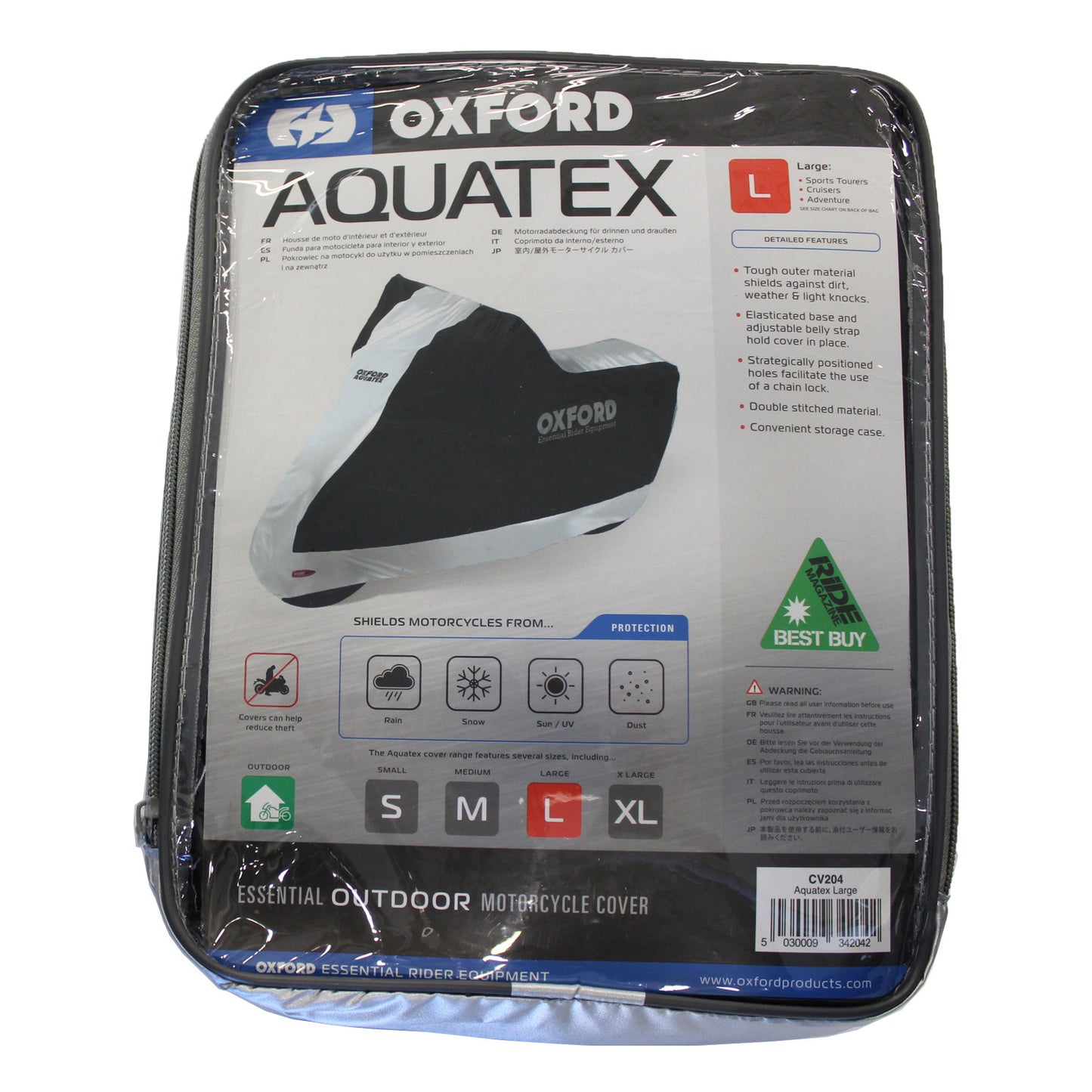 Oxford Aquatex Motorcycle Cover (L)