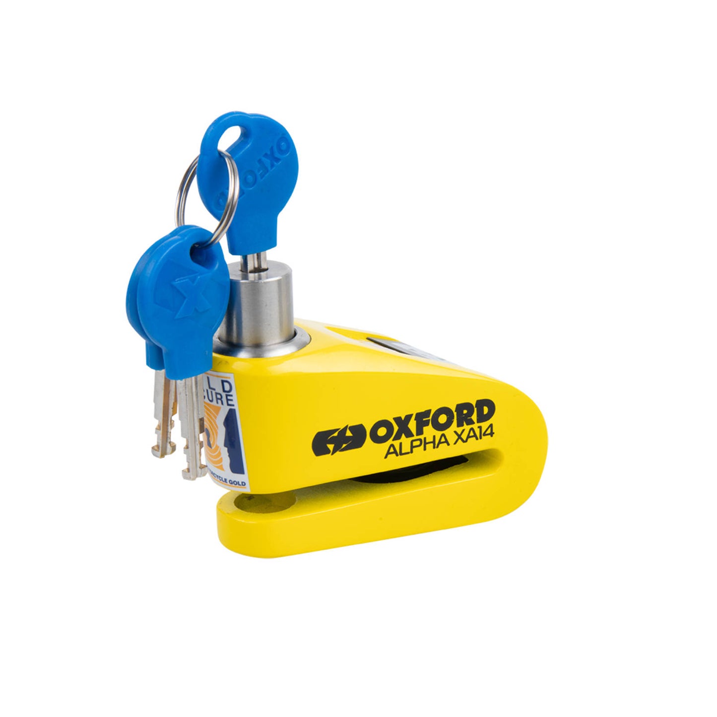Oxford Alpha XA14 Alarm Disc Lock - Yellow / Black