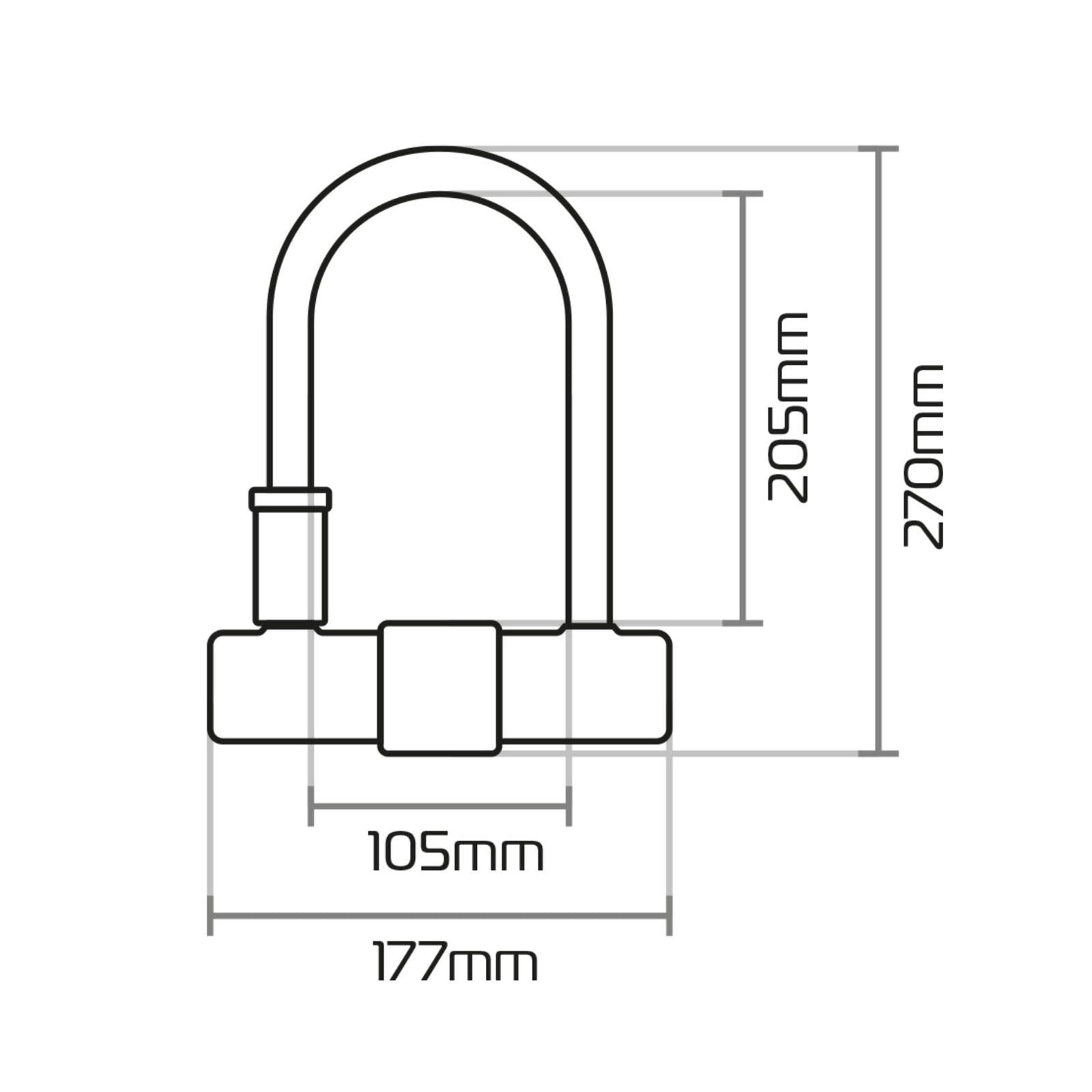 OXFORD MAGNUM U-LOCK (170X285MM) WITH BRACKET