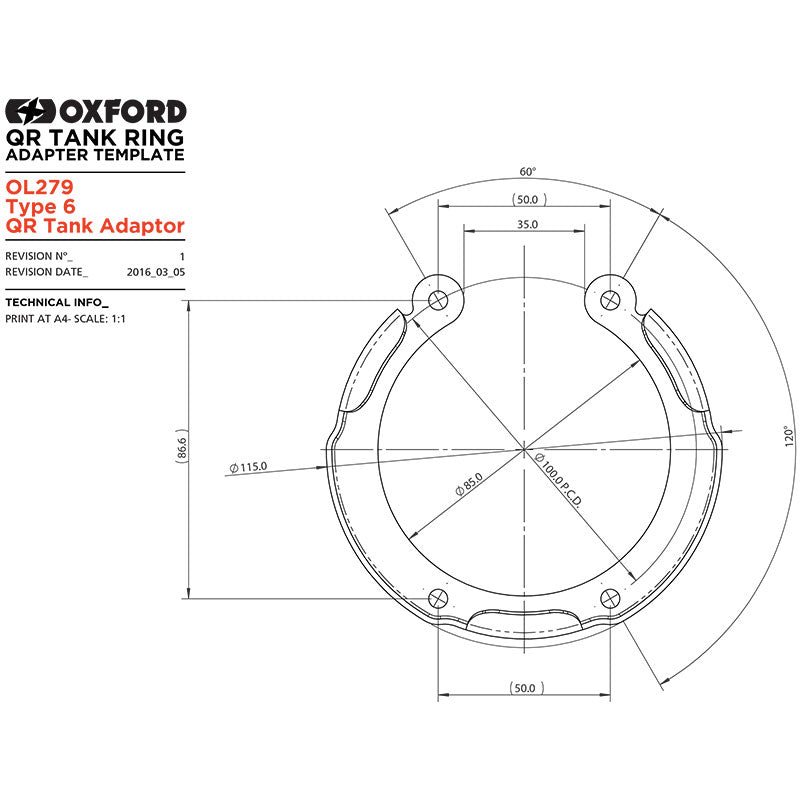 Oxford Quick Release Bike Adaptor - Type 6 (BMW)