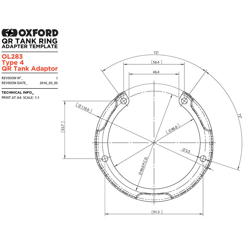 Oxford Quick Release Bike Adaptor - Type 4 (Kawasaki)