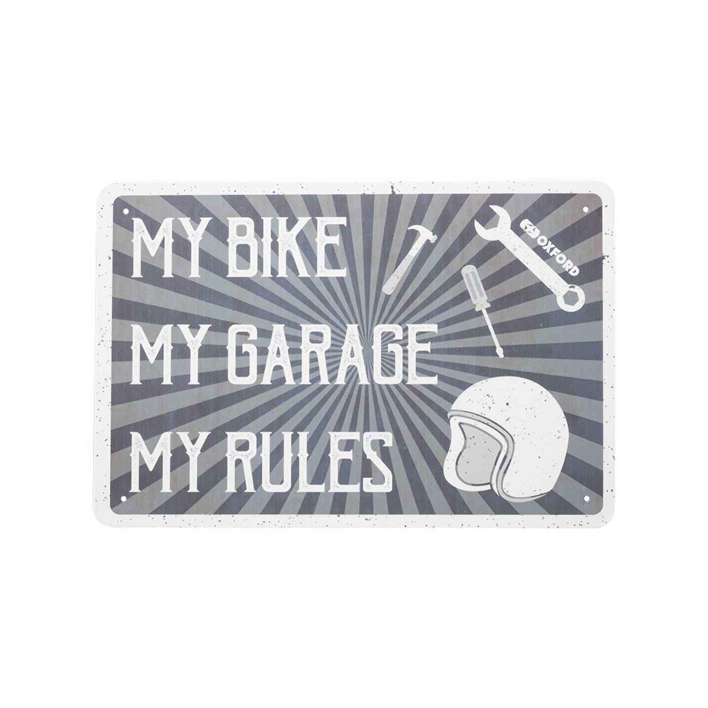 Oxford Garage Metal Sign: \"My Rules\"