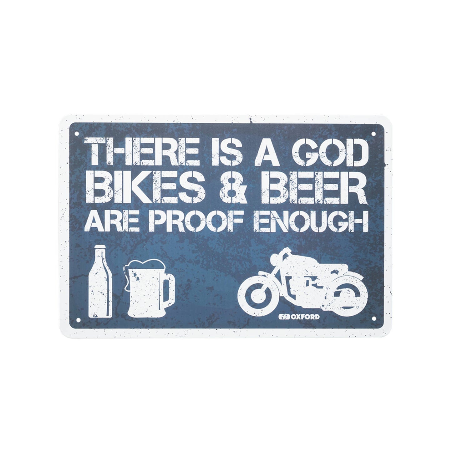 Oxford Garage Metal Sign: \"There Is A God\"