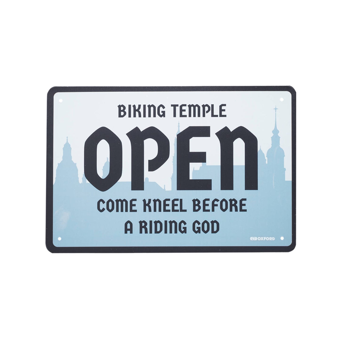 Oxford Garage Metal Sign: \"Temple\"