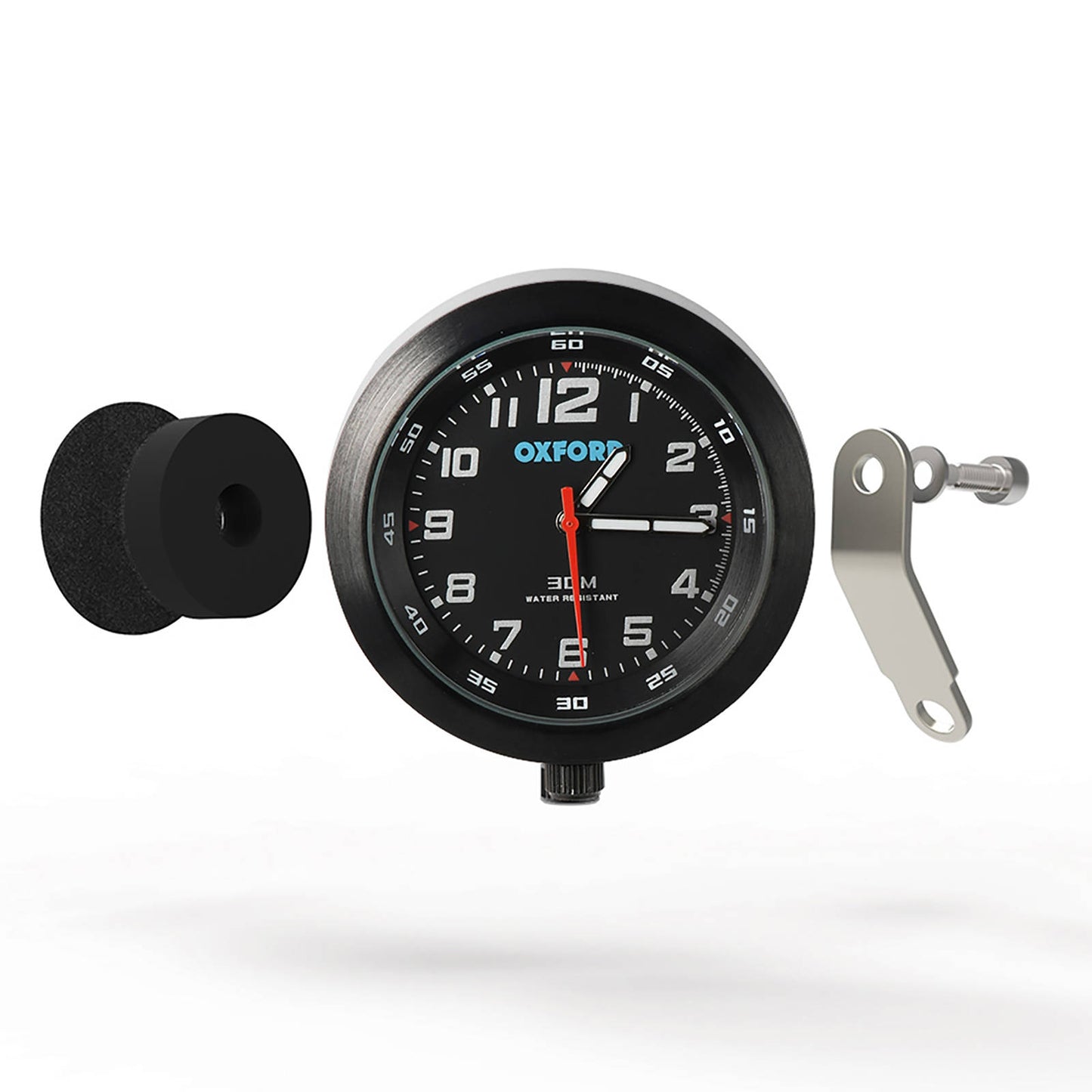 Oxford Clock Black Case & Black Face with Bracket