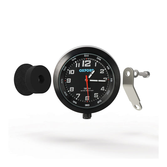 Oxford Clock Black Case & Black Face with Bracket
