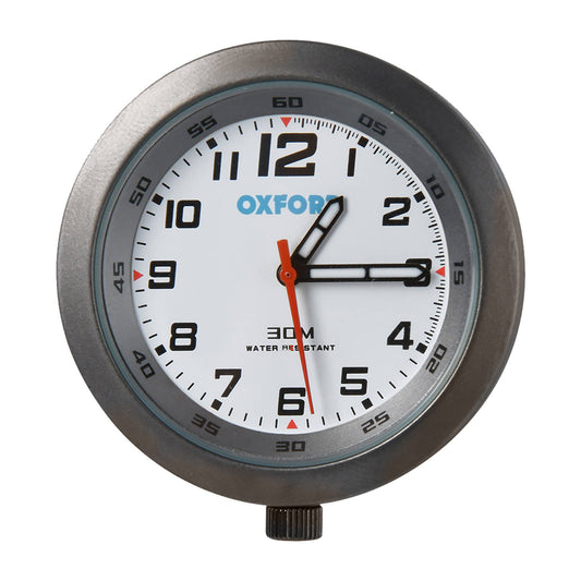 Oxford Clock Titanium Case & White Face with Bracket