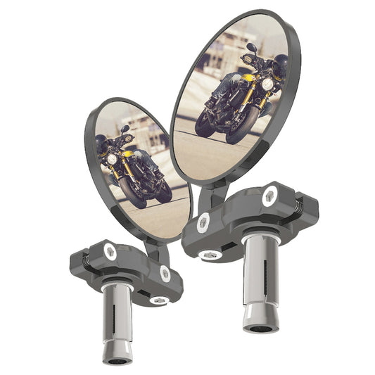 Oxford Bar End Mirrors - Silver (Pair)