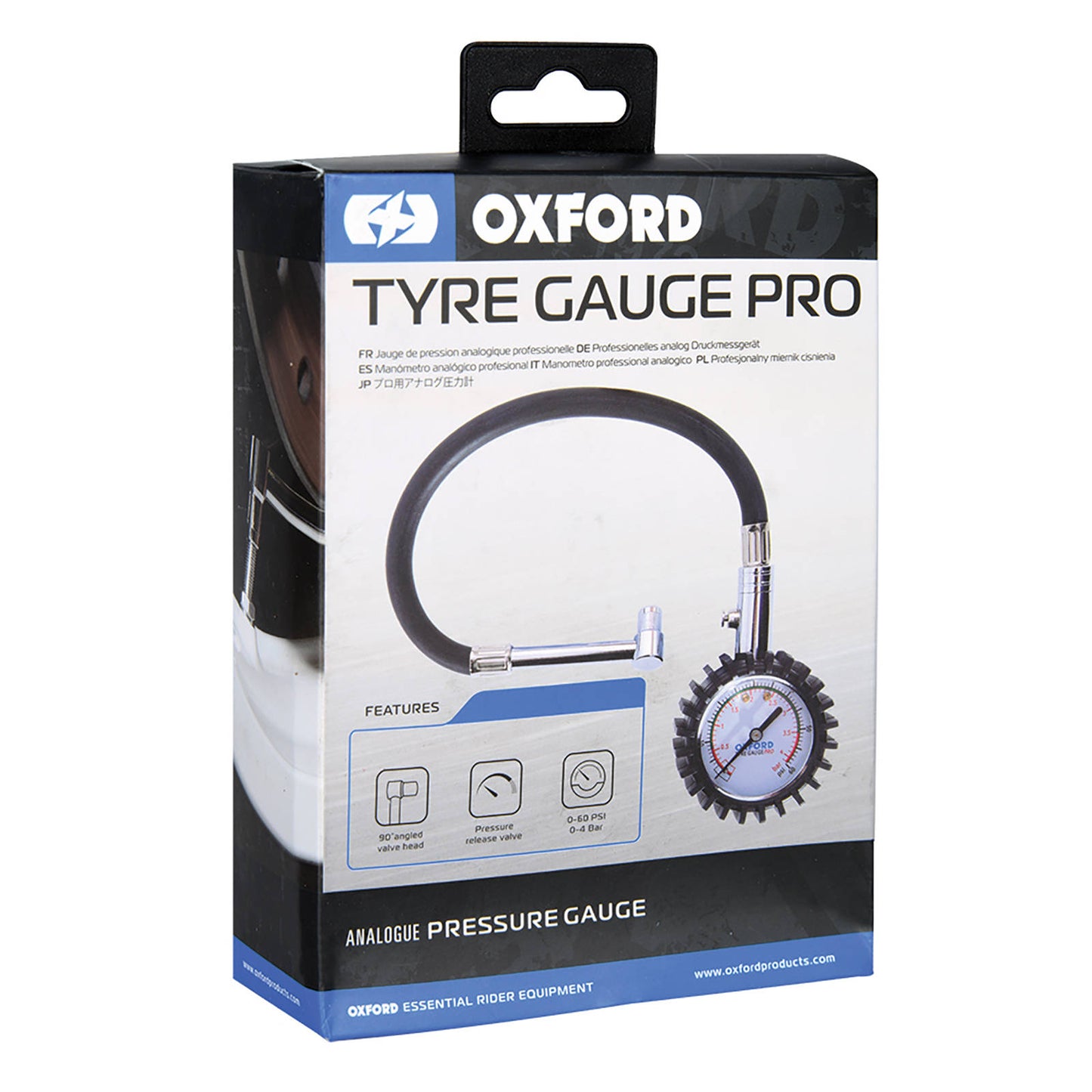 Oxford Analogue Tyre Pressure Gauge 0-60psi